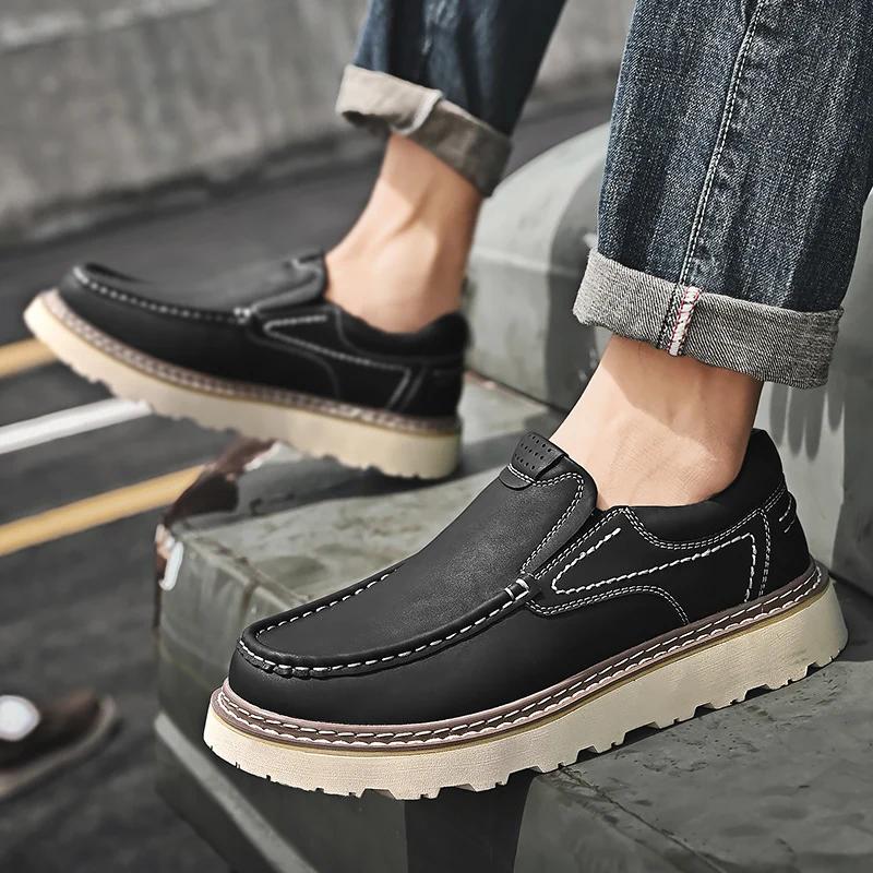 Fashion Luxury Brand Winter Genuine Leather Casual Shoes Men New Fashion Business Oxford Shoes High Quality Designer Work Shoes