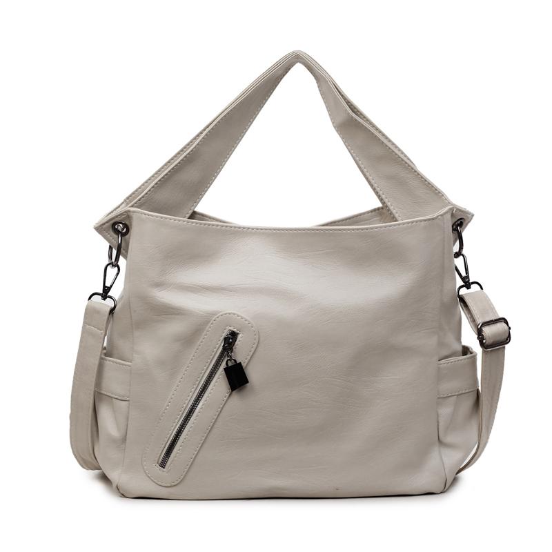 Damska skórzana torba tote w jednolitym kolorze, modna torba crossbody na jedno ramię, torebka codzienna o dużej pojemności, prosta codzienna torba na jedno ramię