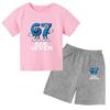 67 Funny Cartoon Number Print Kids Summer Casual 2PCS Breathable Tees+Short Pants Suits 2-13 Years Boys Girls Fashion Clothes