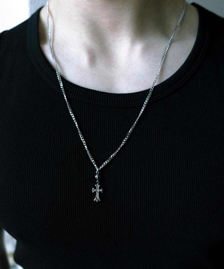 Nakedblood [Handmade]Silverdrop Halo Cross Necklace
