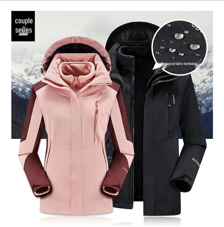 Couple's Ski Set: Men's 3-in-1 Jacket & Women's Plus-Size Waterproof Pants
