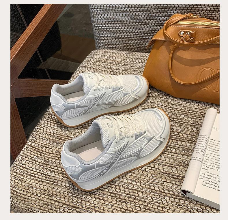

[hanlv]~ Summer thick-soled mesh dad shoes are breathable and lightweight sports shoes, and street photography is a trend of retro casual shoes. 35