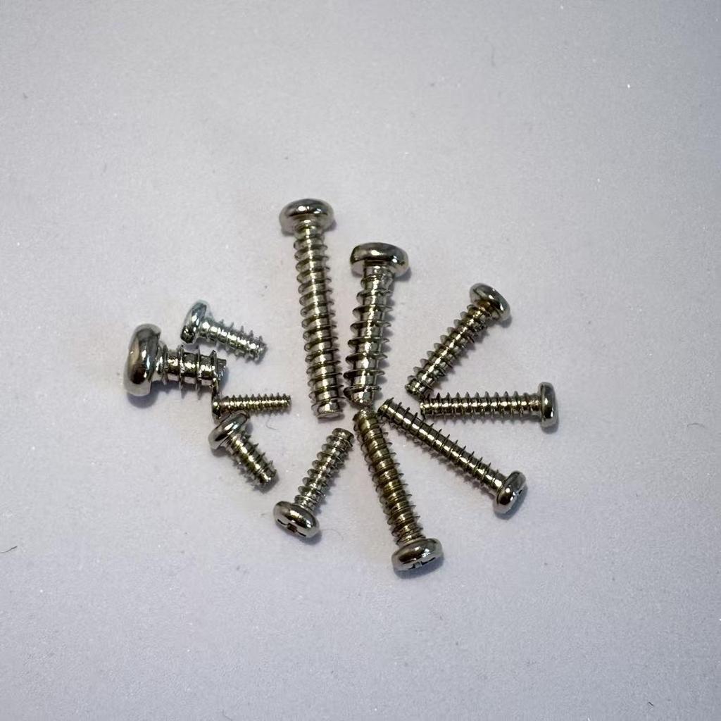 M3 Self-Tapping Screws Assortment, Round Head, Flat Tail, 304 Stainless Steel, PB Plain/Black Zinc Finish