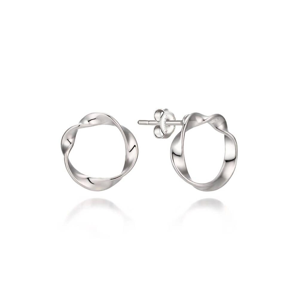 Wave Round Silver Earrings Gisvee085