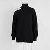 High Neck Off-Shoulder Sweater Women's Autumn Winter Ins Style Matching Knit Sweater Loose Pullover