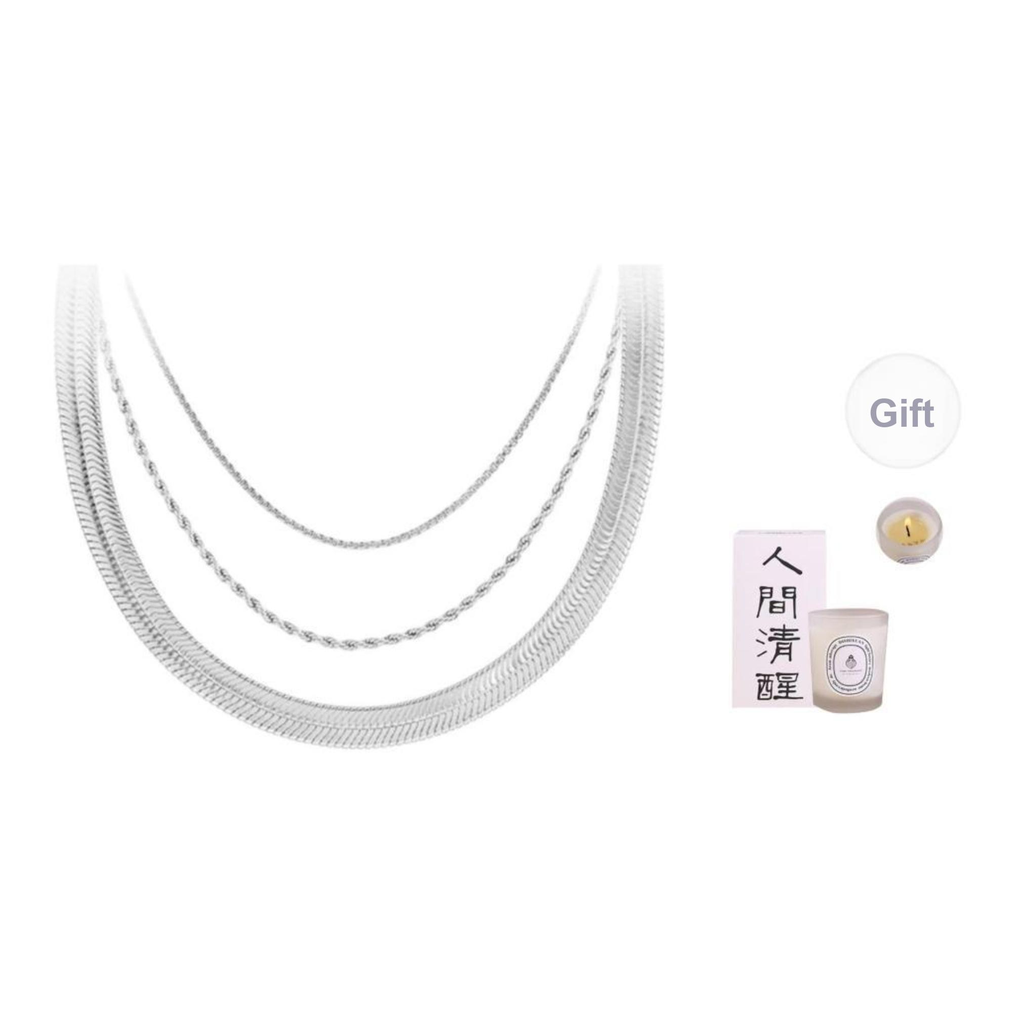 

Calvin Klein Timeless Layered Minimalist Steel Necklace Women necklace 35000626 F,Necklace