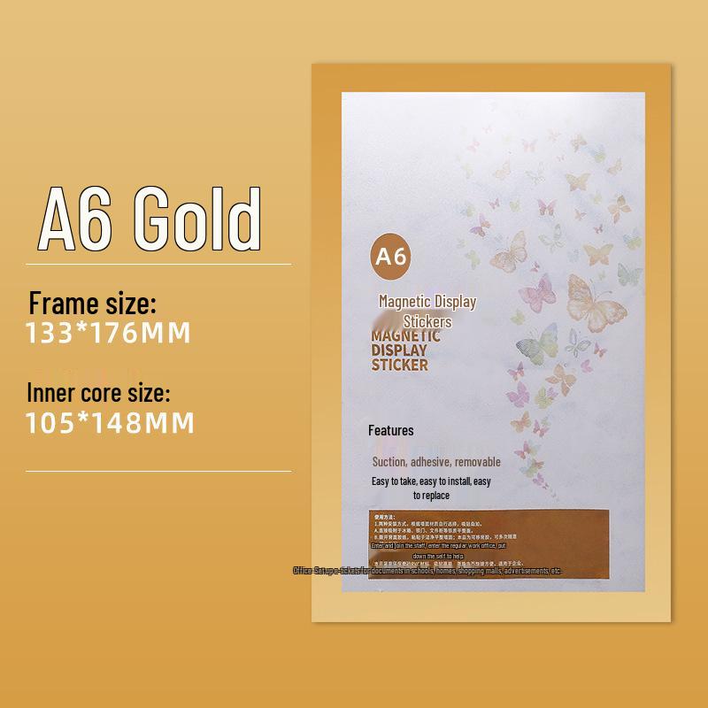 Magnetic No-Drill Photo Frame for A3/A4 Posters, Certificates, or Business Licenses silver