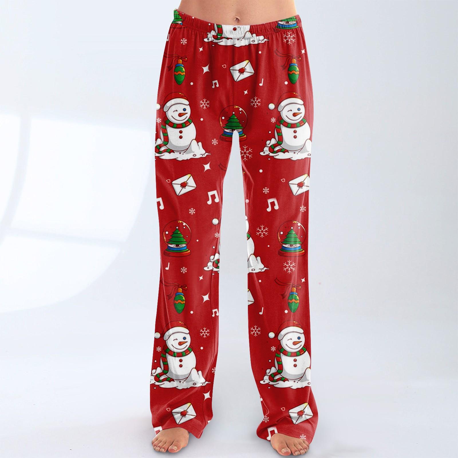 

Женские модные рождественские принтованные брюки плюшевые повседневные брюки M