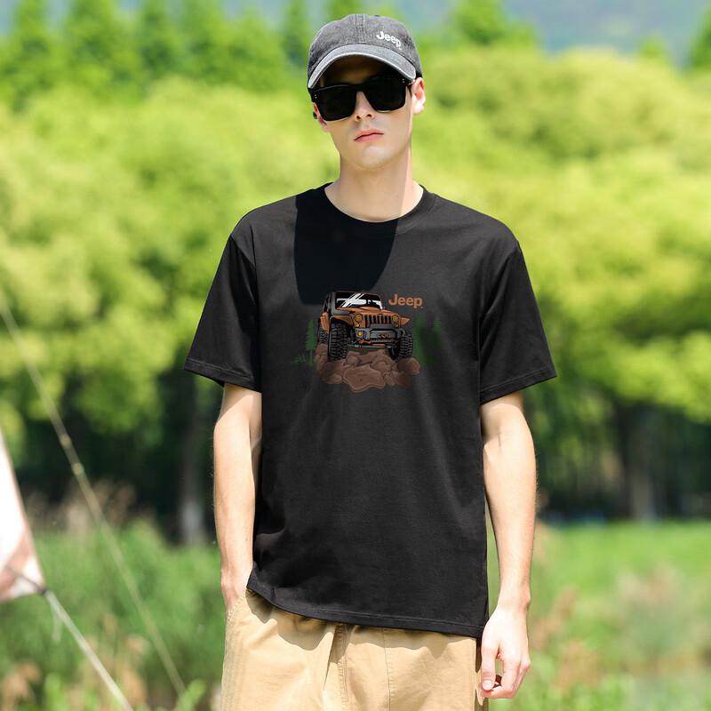 JEEP Men's Pure Cotton Crew Neck T-Shirt