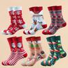 2025 Autumn/Winter Christmas Cotton Socks with Santa Claus and Snowman Cartoon Design