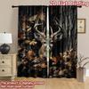 2D Flat Photography Backdrop Background Cloth Deer Amid Fall Leaves 100% Polyester Birthday Party for Indoor Celebrations