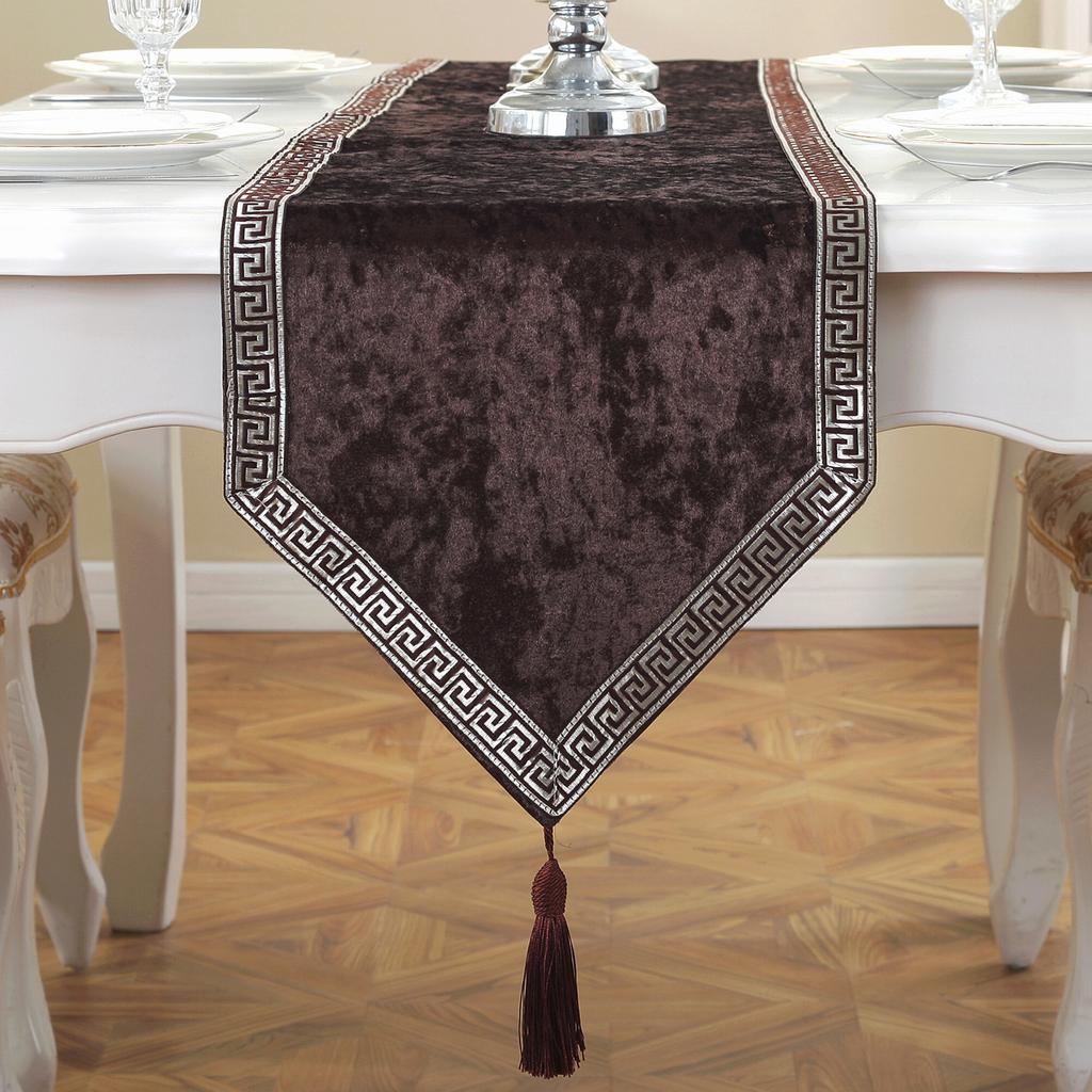 Chinese Table Runner Modern European Jacquard Table Runner Simple Fashionable Solid Color Light Luxury for Party Home Decoration