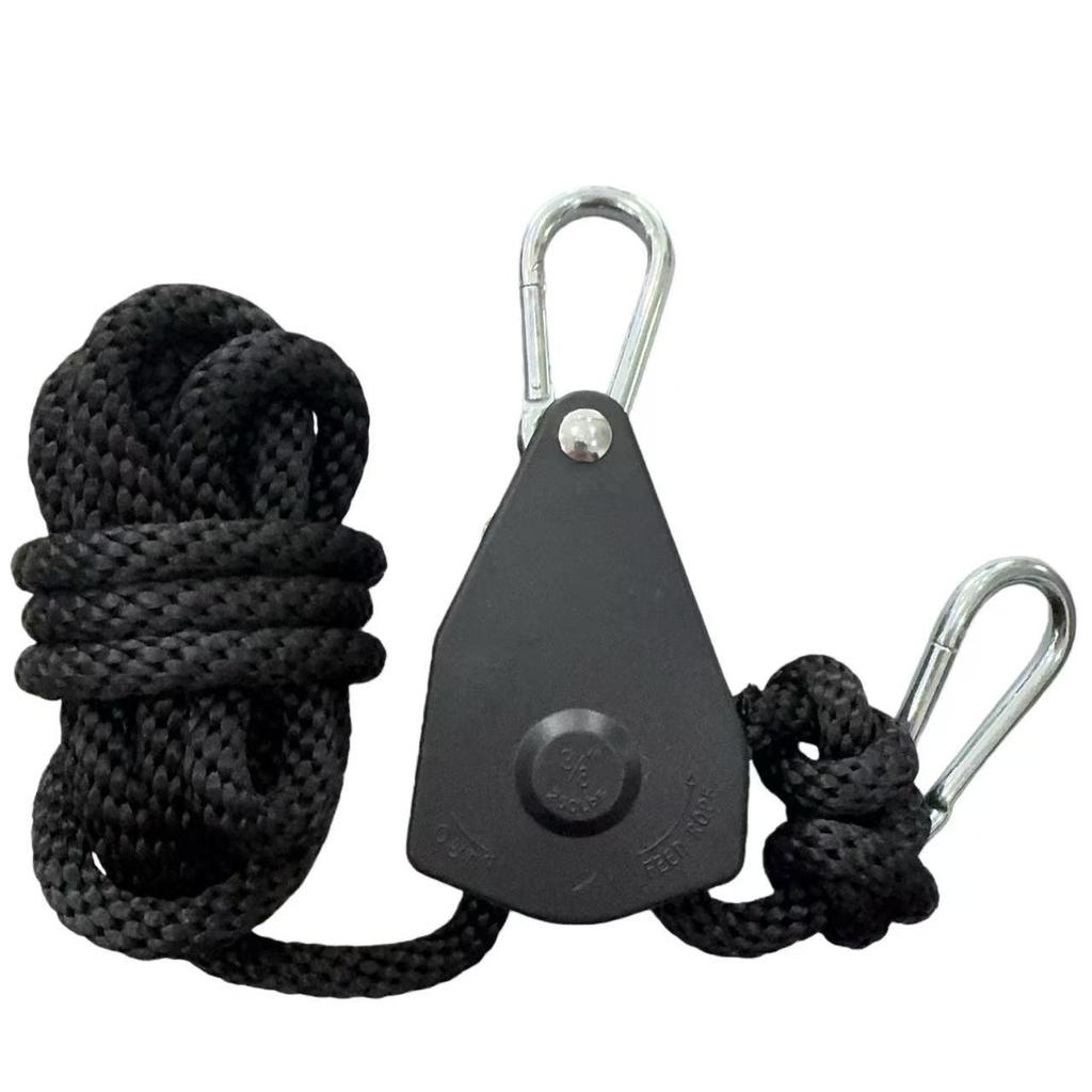 Adjustable Black and Red Tent Windproof Rope with Pulley Buckle
