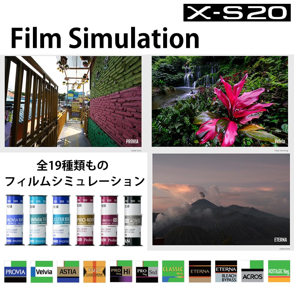 Fujifilm Mirrorless Digital Camera Body with Image Vlog 800 Shots Twice the Number of Shots of Previous Auto Subject and Large Black X-S20 In-Body