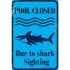 Retro Shark Warning Metal Sign Painted Plaque Perfect for Courtyard Manhole Swimming Pool and Wall Mural Decor