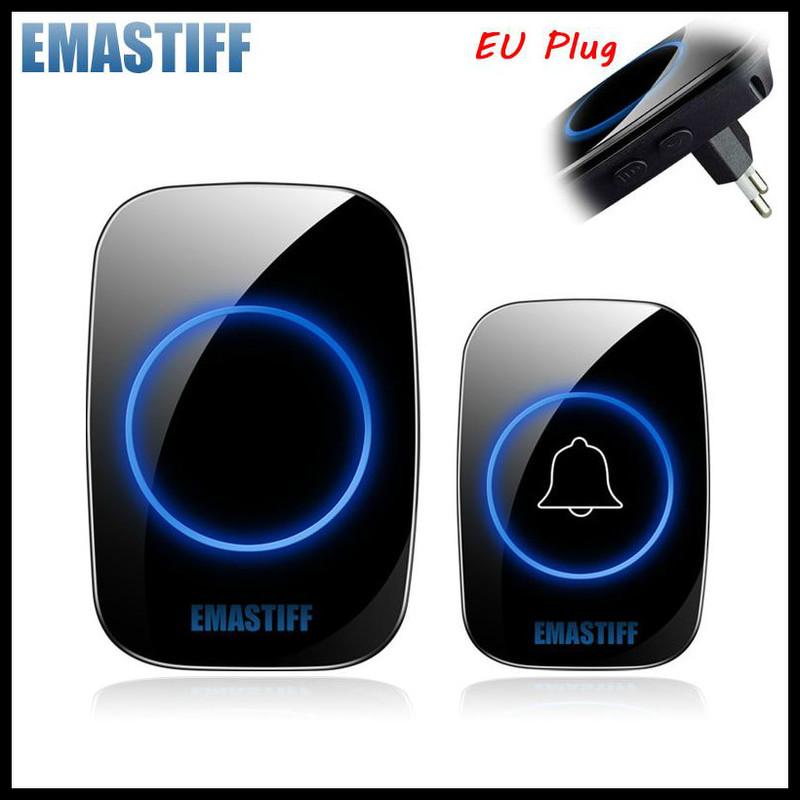 Wireless Door Bell Doorbell 300M Waterproof Wall Plug In Loud 45 Chime LED Flash
