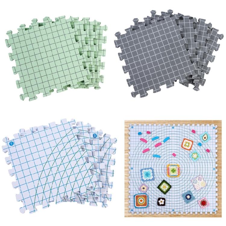 9Pcs Knitting Blocking Mat 12x12Inch Knit Blocking Foam Board For Granny Square Making Crochet Yarns Crafting Project