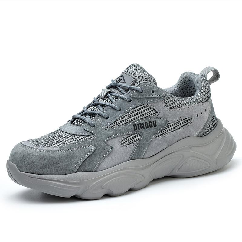 Oulylan Men'S Safety Work Boots Steel Toe Anti-Puncture Breathable Summer Anti-Slip Lightweight Comfortable Labor Protection Sho