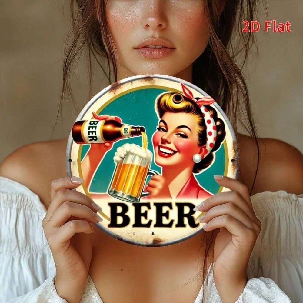 

Vintage 8 Inch Beer Metal Tin Sign Retro Pub Decor Man Cave Home Bar Garage Kitchen Wall Art різнокольоровий