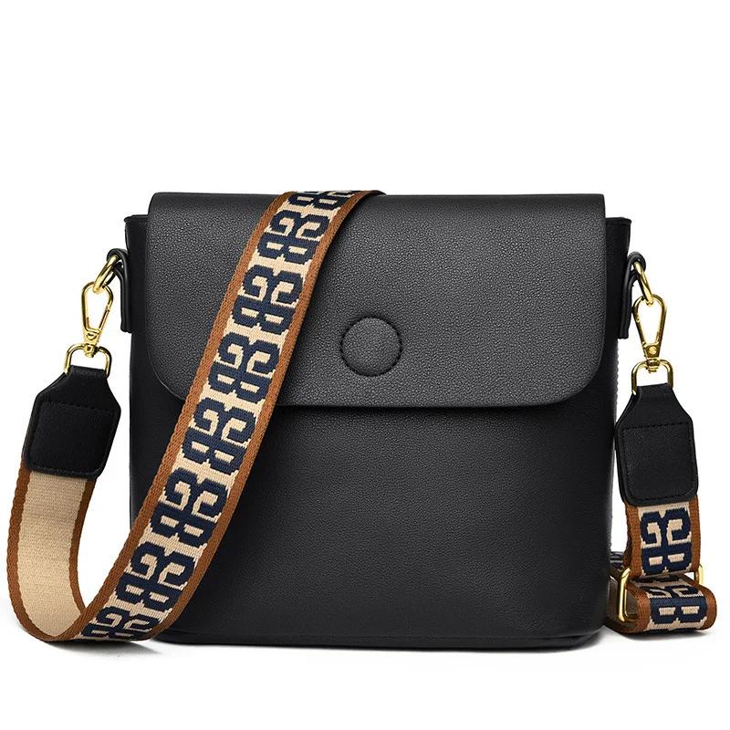 

Сумки через плечо с двумя ремнями для женщин из мягкой кожи, модная сумка на плечо, универсальная, новая