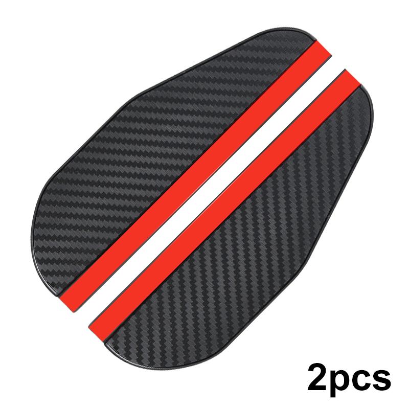 

2Pcs Car Side Rear View Mirror Rain Eyebrow Visor Carbon Fiber Black Rain Guard PVC Sun Shade Self Adhesive Car Accessories красный