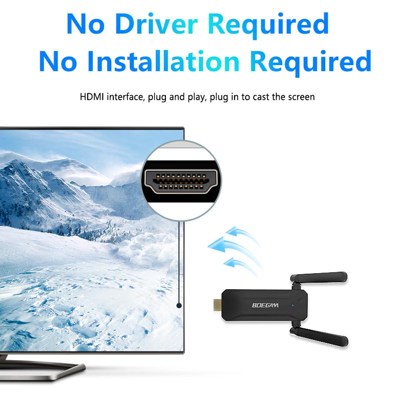 Professional 4K Wireless Display Transmitter and Receiver Set, Support up to 16 Devices, Multi-Screen Sharing, Range 50m