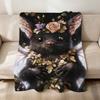 vintage dark-themed bats and flower Flannel soft warm plush blanket sofa living room pet hogar bedroom gift home Car portable