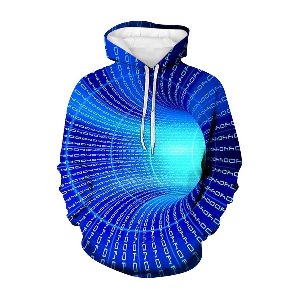 3D Sweater Vortex Print Long Sleeve Hoodie Men's Sportswear