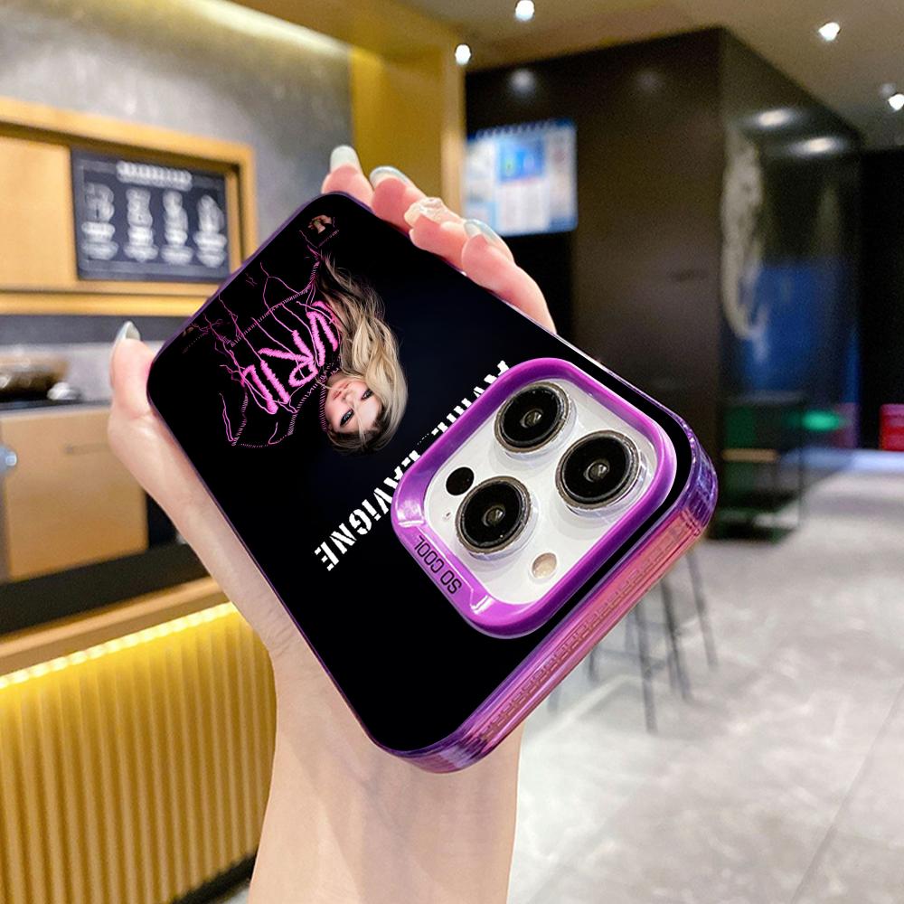 Avril Lavigne Purple Translucent Mobile Phone Case for iPhone 17 16 15 14 13 12 11 X XR XS Air Pro Max Plus Colorful Cover