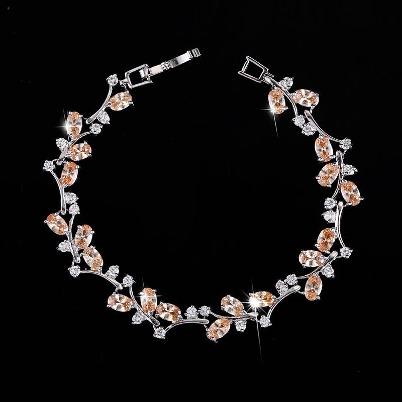 Korean Fashion 18K White Gold Plated Zircon Bracelet for Women