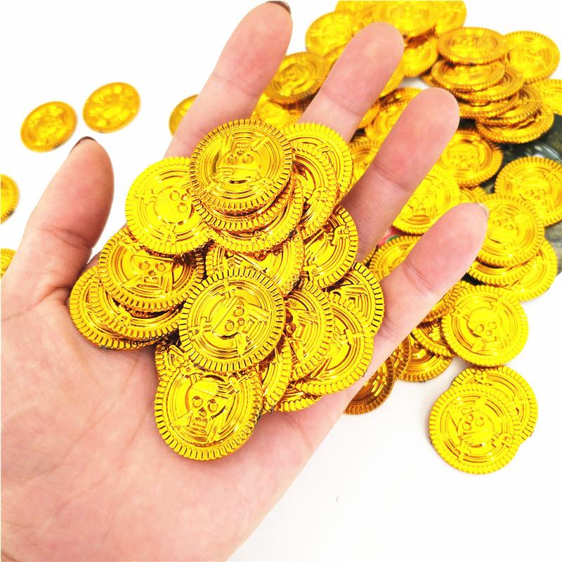 30Pcs Pirate Gold Coins, Silver Coins Copper Coins Gemstones Children'S Gifts Halloween Props Plastic Fake Gold Acrylic Toys