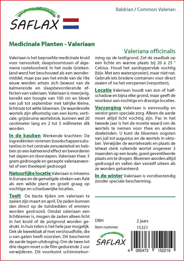 SAFLAX Garden In the Bag - Common Valerian - 200 Seeds - With Substrate In a Fitting Stand Up Bag - Valeriana Officinalis