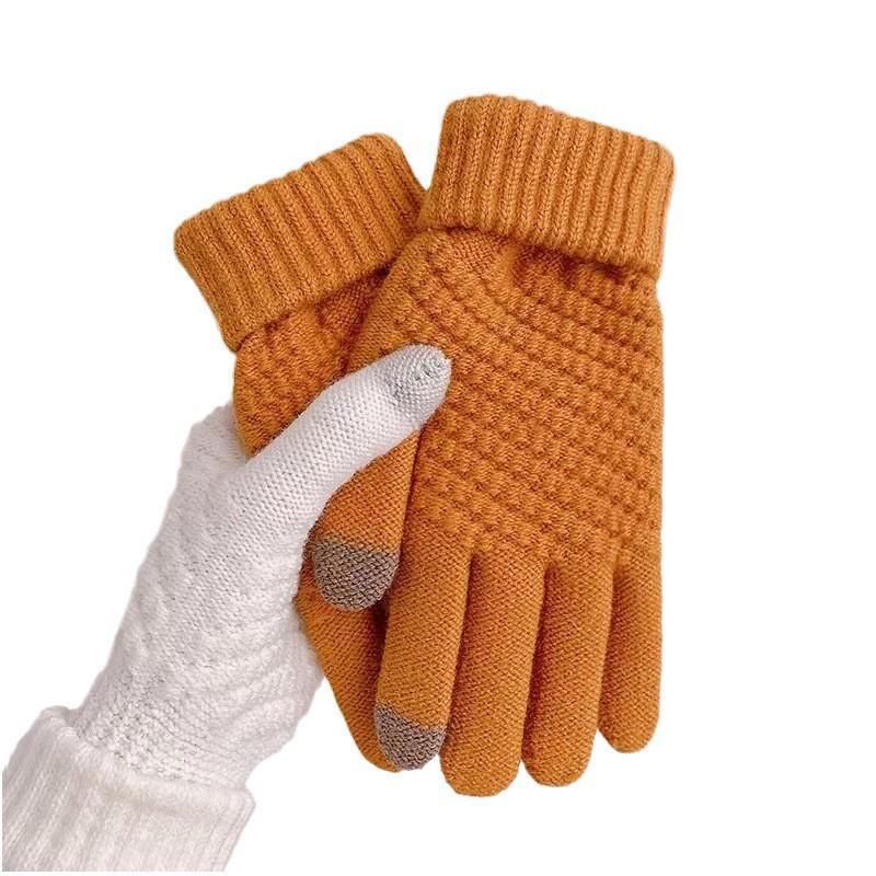 Pineapple Style Imitation Cashmere Plush Touchscreen Gloves