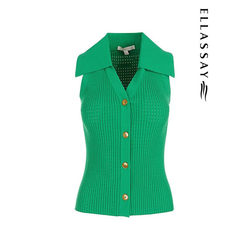 ELLASSAY Women's Premium V-Neck Sleeveless Knit Top