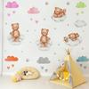 Wall Stickers Cartoon Bear Clouds Stars Hearts Kids Room Decor Nursery Wall Art Living Room Home Wall Decal Removable Wall Decor