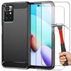 Protective Case - E.F.CONNECTION - Redmi Note 10S - Flexible - Steel Lines Pattern - Black