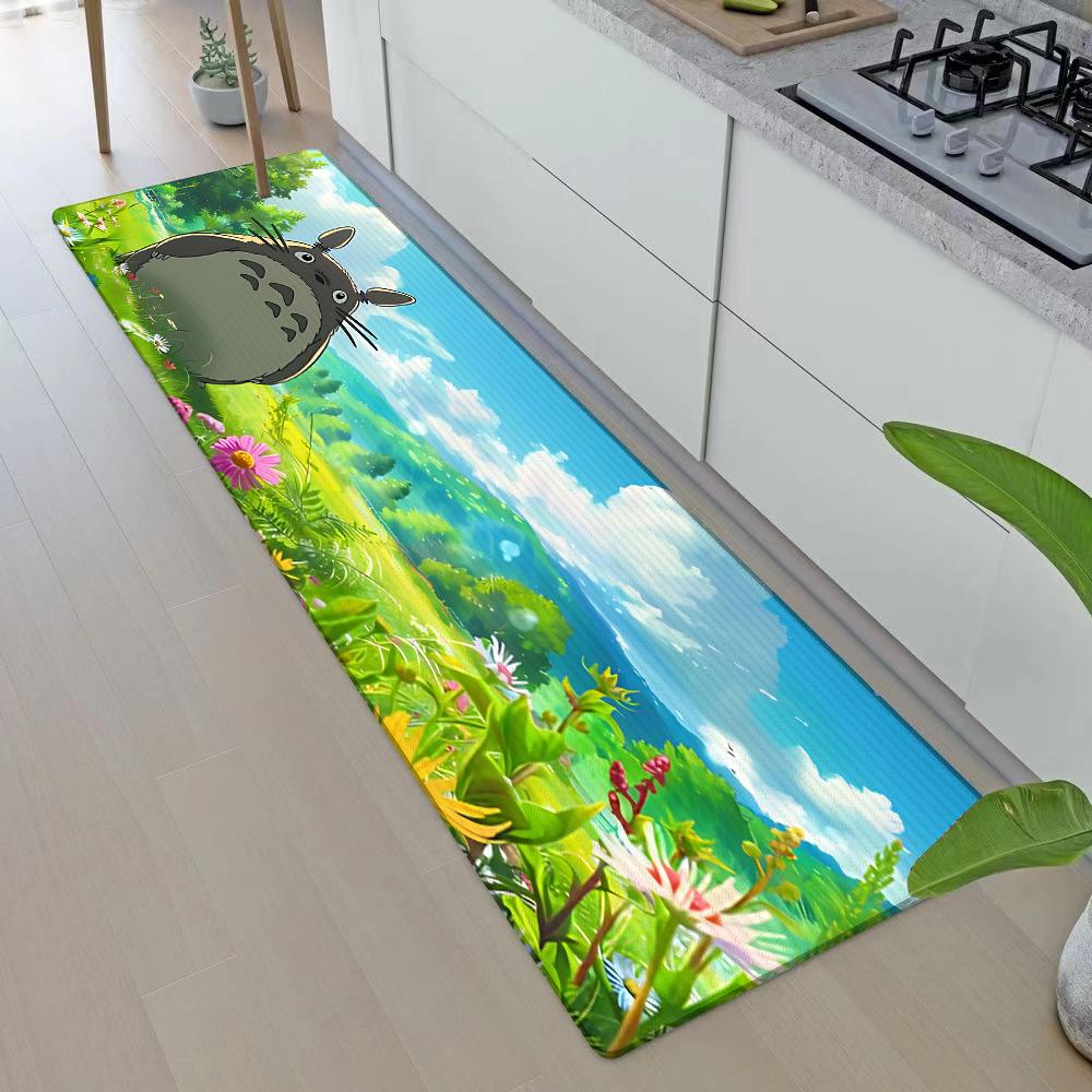 Tapis de Porte d'Entrée Anime Pour Totoros Tapis de Cuisine Antidérapant Tapis de Salon Tapis de Balcon Salle de Bain Tapis de Sol Tapis