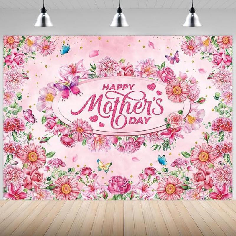 Temu Flowers Mother's Day Party Celebration Decorative Background Cloth Courtyard Decoration