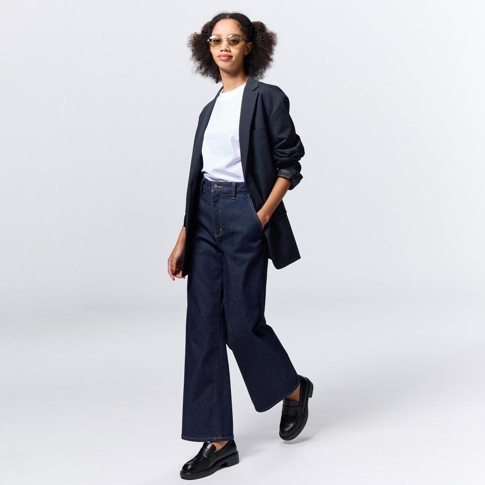 

Gu By Uniqlo Теплые Широкие Джинсы Nt+e 65 BLUE/XS