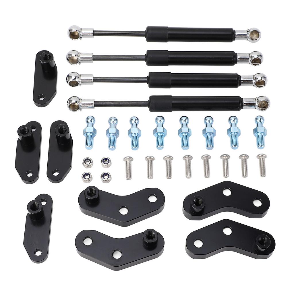 Front Rear Door Opener Kit Steel Anodized Black High Performance Door Shocks Struts Opener Kit for