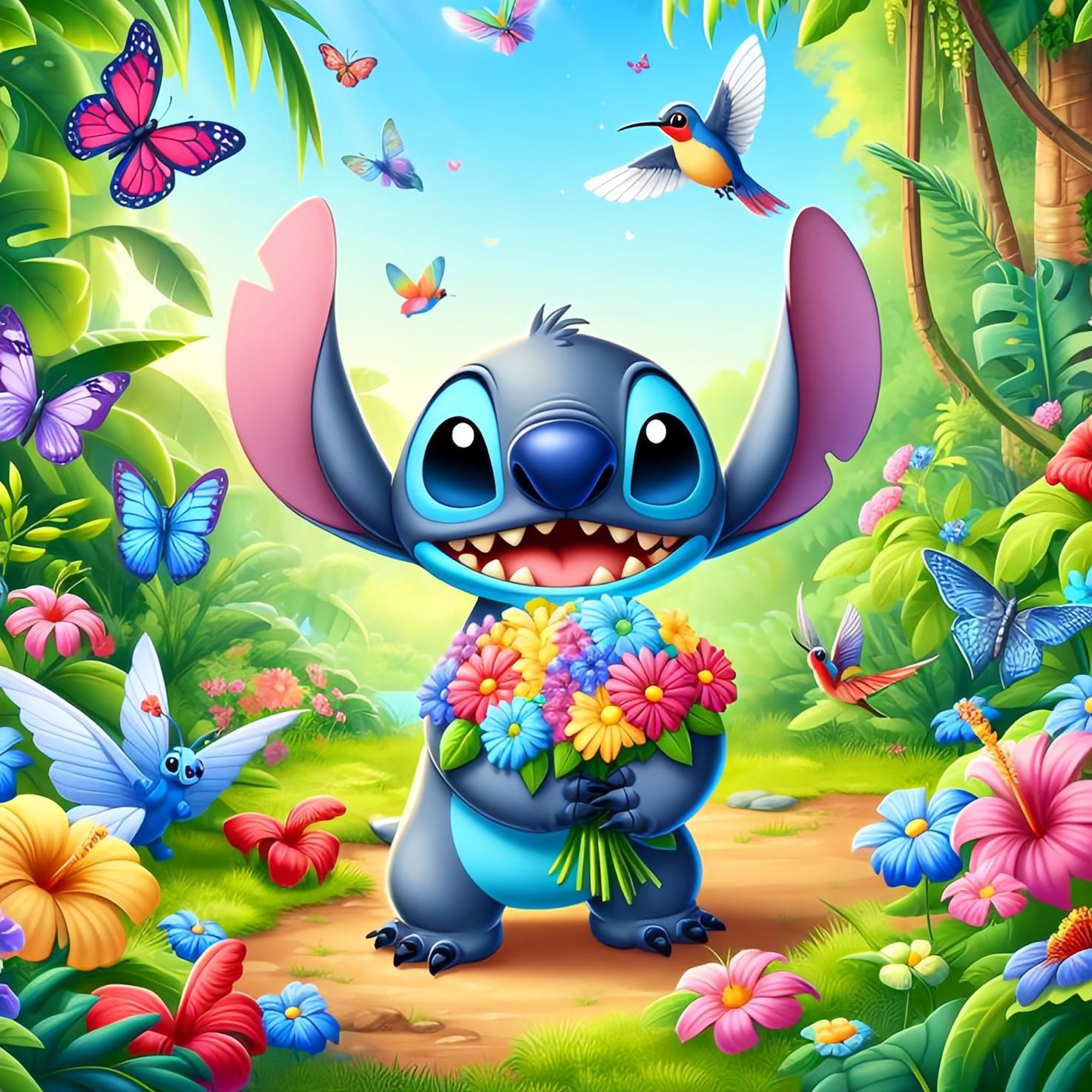 

Алмазная мозаика Лило Стич Алмазная картина Вышивка стразами Картина Вышивка Мультфильм Новое поступление Ручная работа Хобби Round 40x40cm