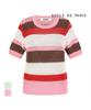 ECOLEDEPARIS Color Block Weave Design Short Sleeve Knit_Rb37Kkbm14Z