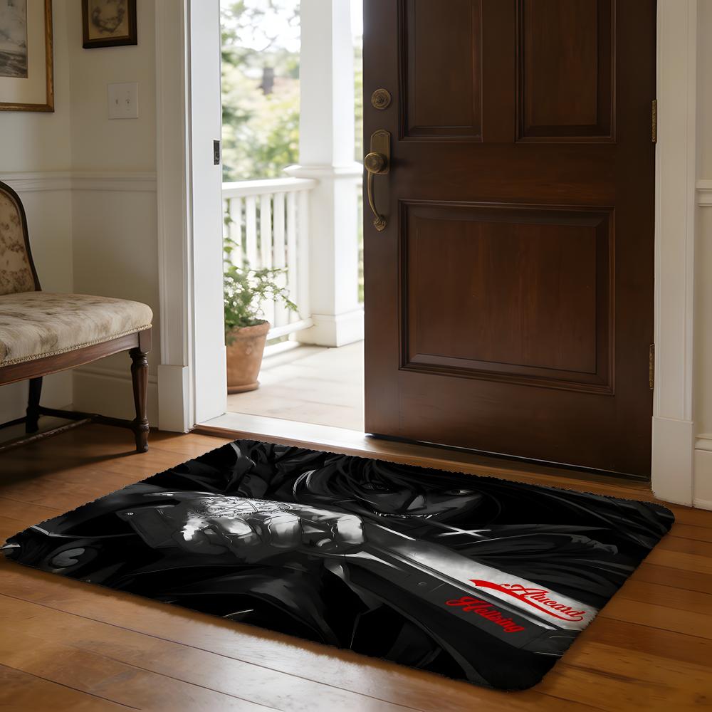 Anime HHellsing Floor Mat Soft Flannel Absorbent Mat Non-Slip Rug Home Bedroom Bathroom