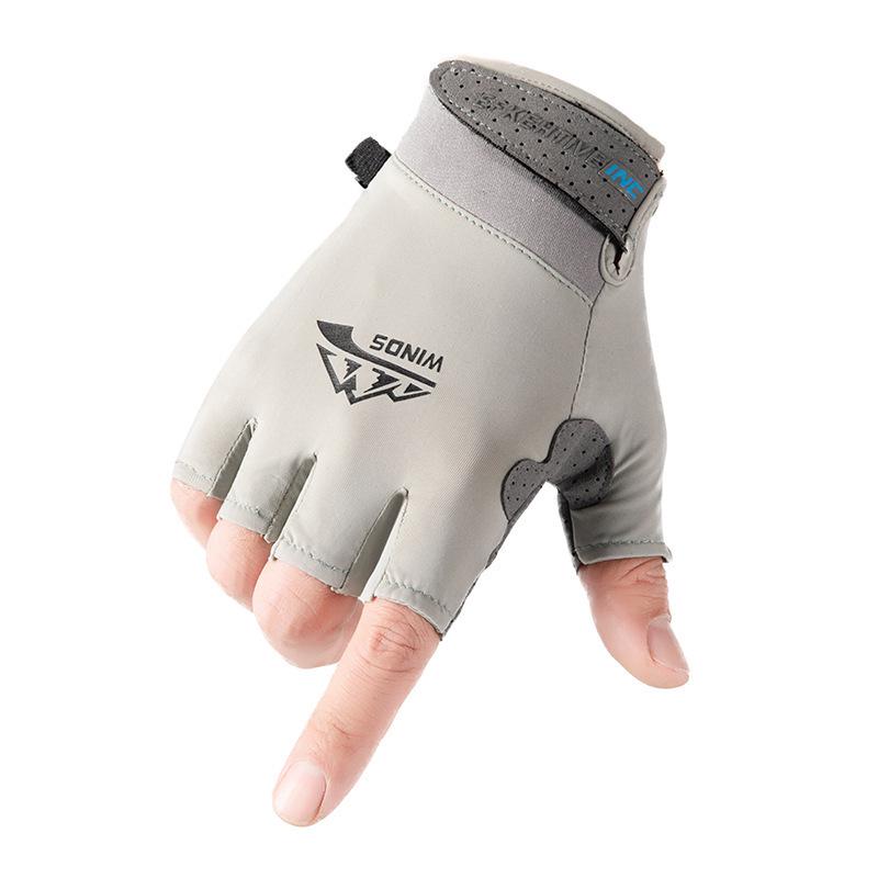 Breathable Summer Two-Finger Fishing Gloves - Unisex, Thin, Anti-Slip, for Outdoor Activities
