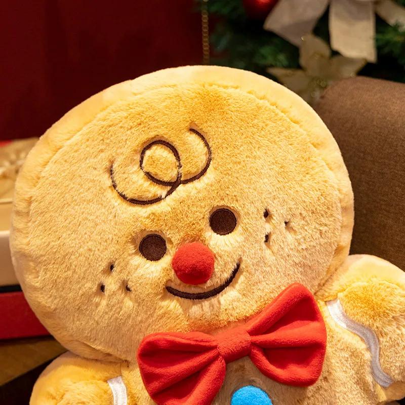 Christmas Decoration Toys Cute Gingerbread Man Plushie Toy Doll Cartoon Soft Anime Toy Pillow Home Decor Kids Gift