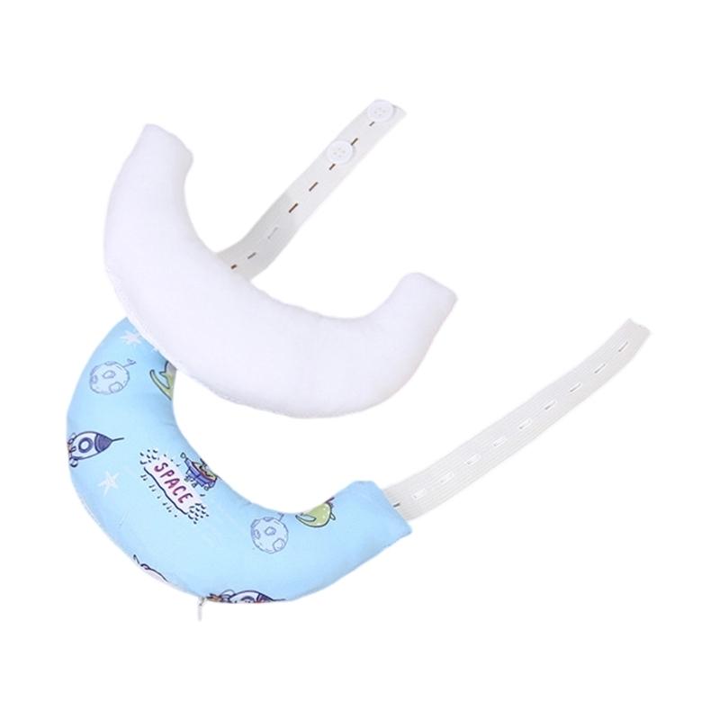 Baby Pillow with Ergonomic Neck Support Breathable Cotton Pillow with Cartoon Pattern for Newborns Infant