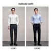 EMZ Men's Cotton-Blend Formal Long Sleeve Shirt