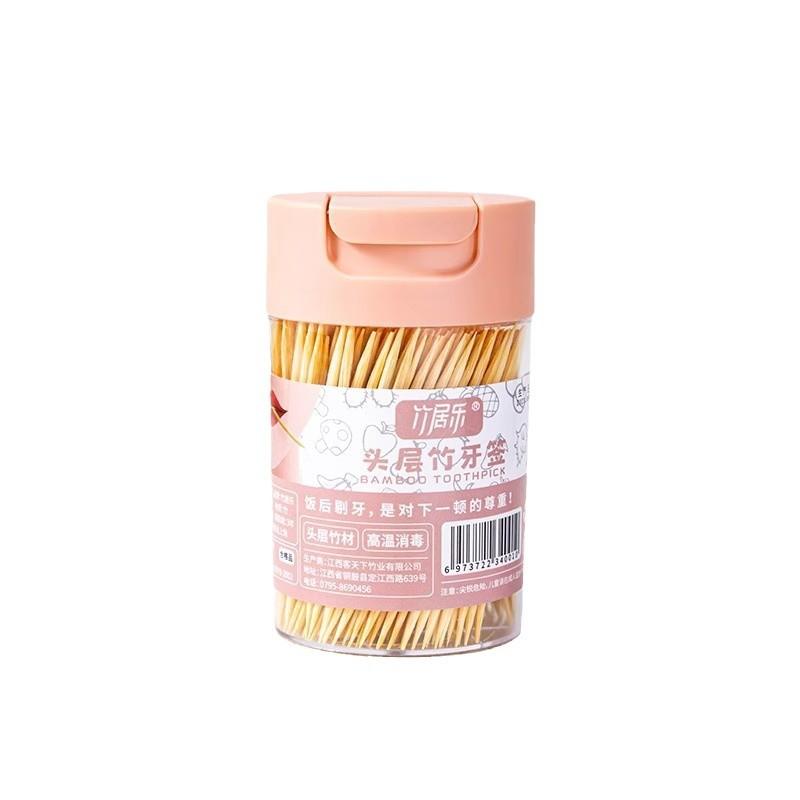 Einweg-Bambuszahnstocher für den HaushaltsgebrauchSpezielle Bambuszahnstocher zur ZahnreinigungTragbare dünne Zahnstocherhalter für Hotels