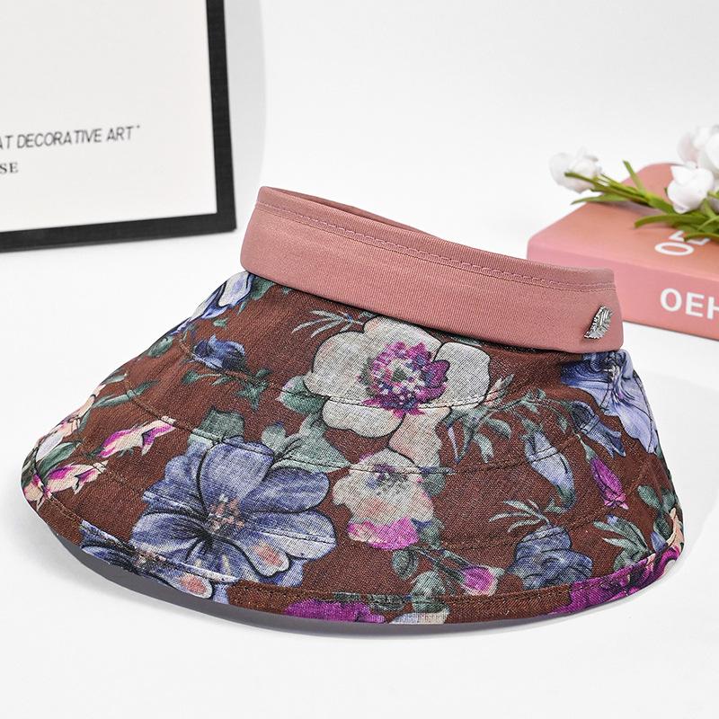 

Summer big brim sun hat printed empty top hat children s outdoor sun hat average size