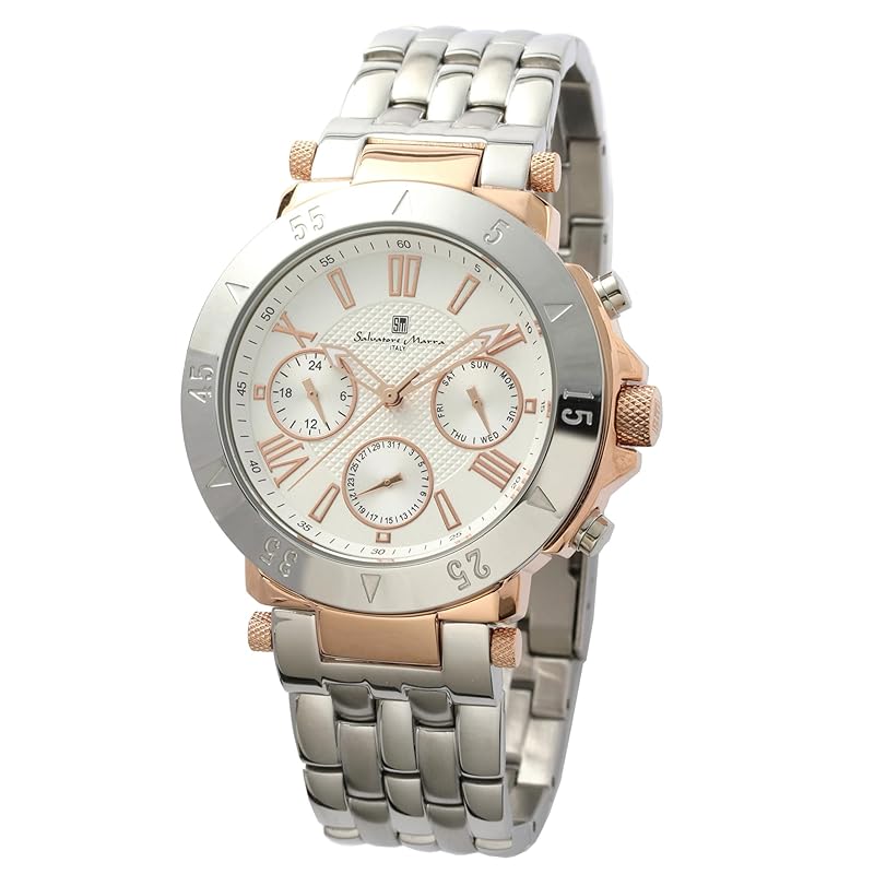 

[ Salvatore Marra(Salvatore Mara) ] quartz men s watch for men business analog white waterproof arm clock with cross PGWH
